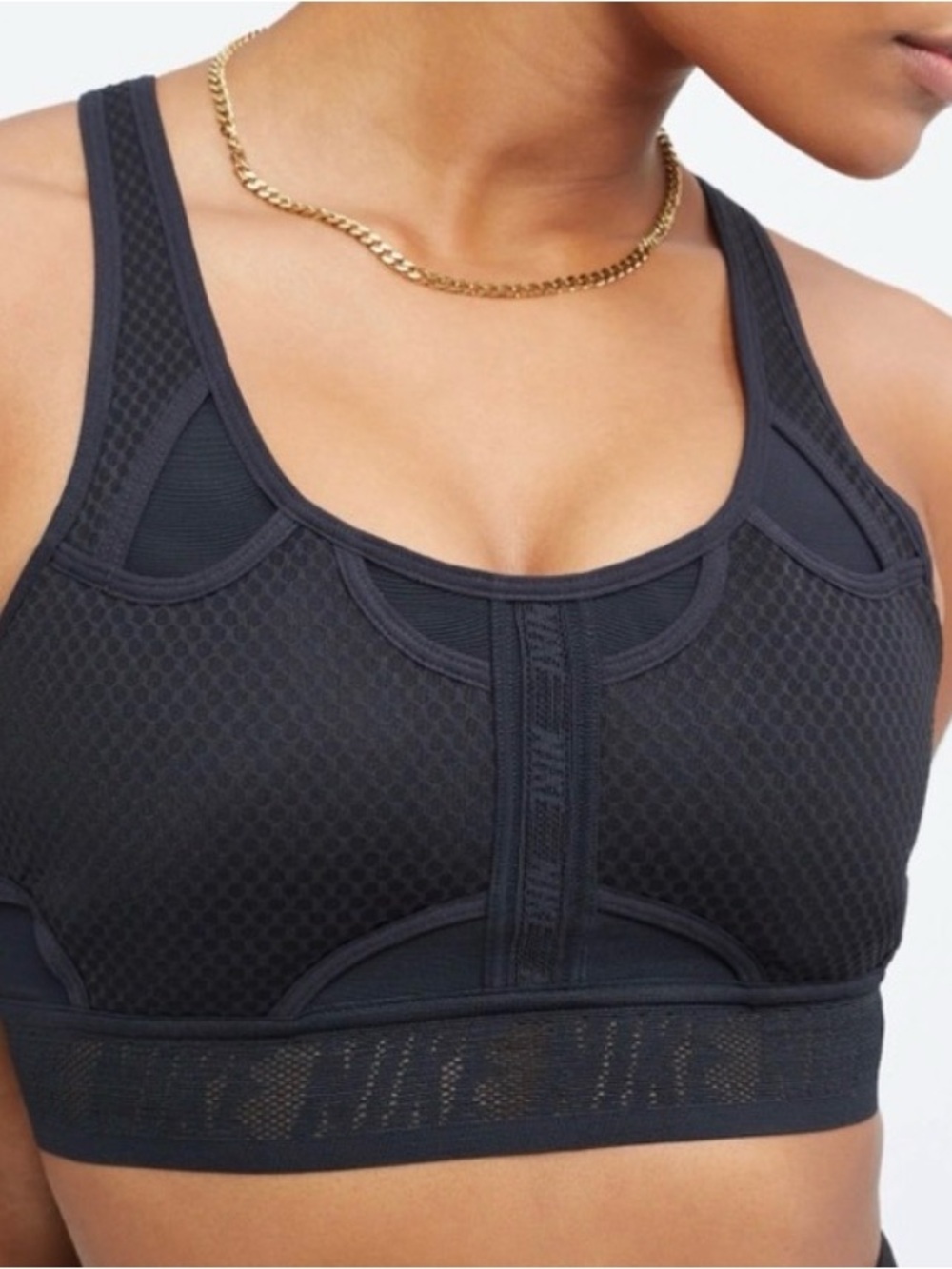 Nike Black Mesh High-Support Sports Bra